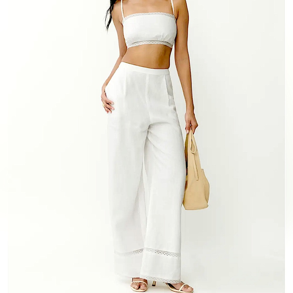 Reformation Violet Linen Two Piece Set NWT